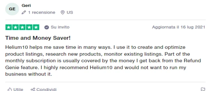 recensioni e opinioni Helium10